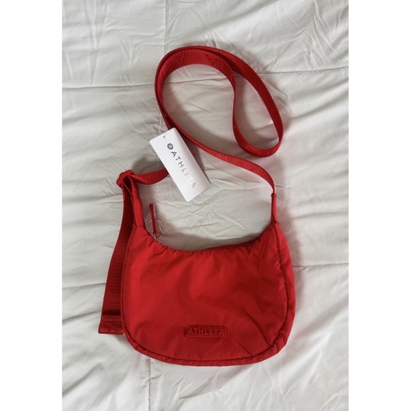 Athleta Handbags - New Athleta All About Small Crossbody Bag Travel Red Water Resist Zip $59